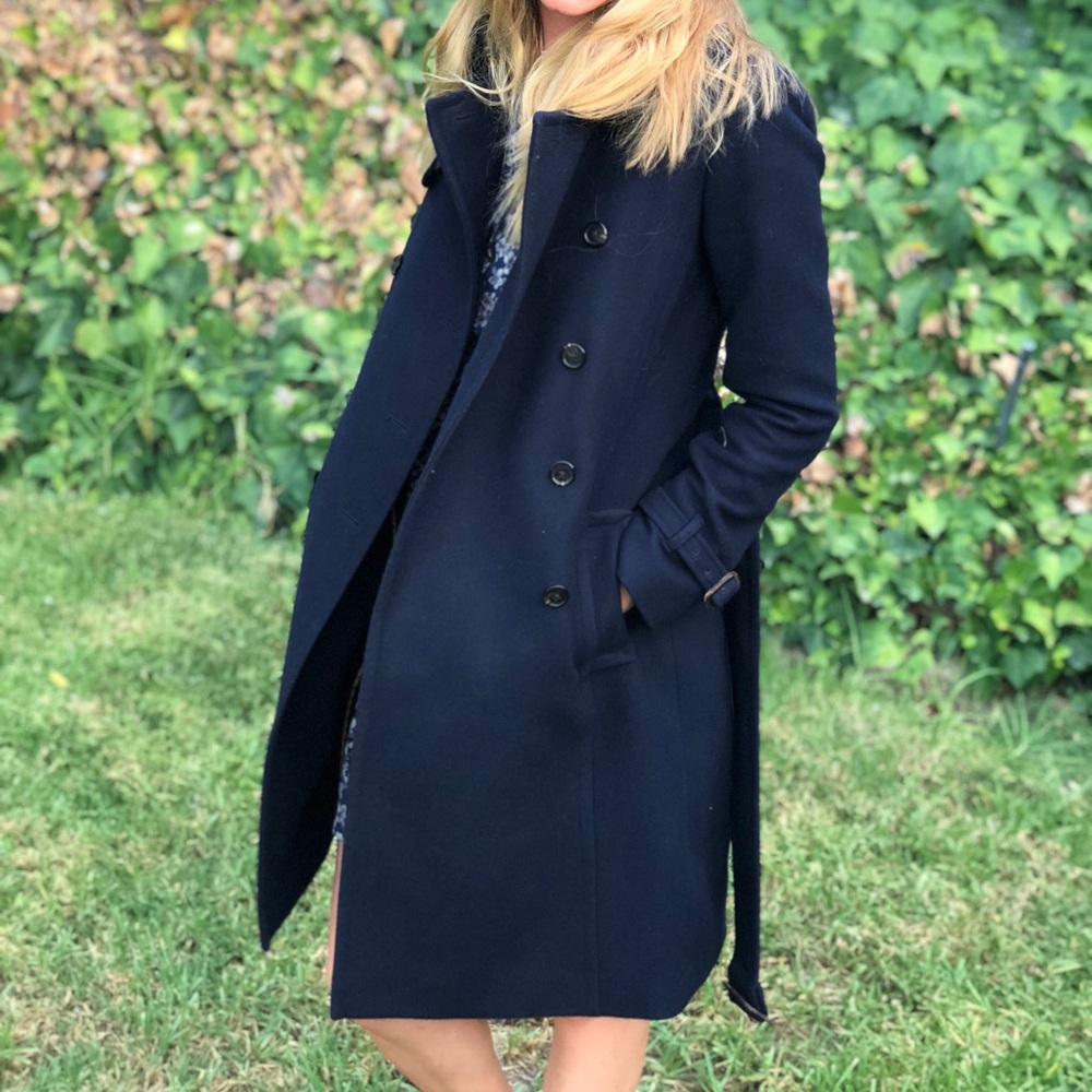 J Crew Wool and Tinsel Trench Coat